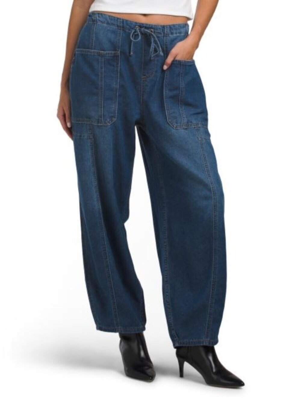 IN FEBRUARY Denim Washed Balloon Leg Pants